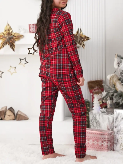 Royalfashion karácsonyi gyerek pamut kockás pizsama