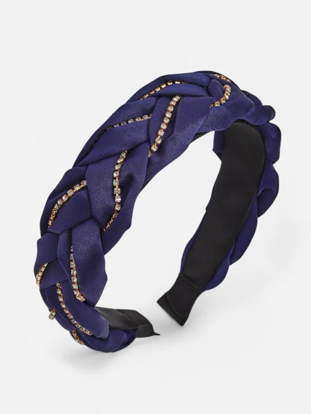 Royalfashion Hajpánt fonott copf díszített cirkóniákkal