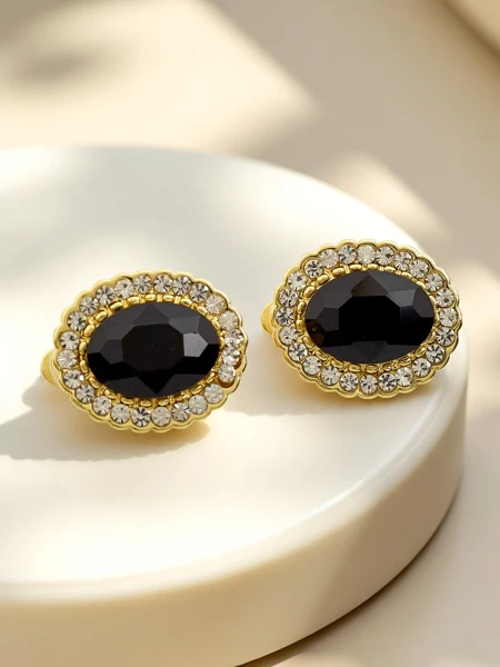 Royalfashion női klipszes fülbevalók kristállyal és cirkóniával