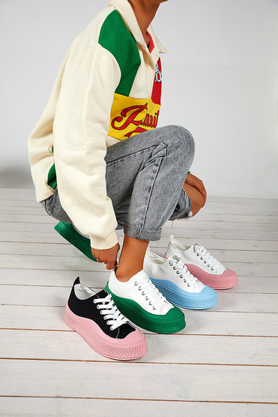 OUTLET Fehér és rózsaszín női tornacipő Nerikas - Lábbeli