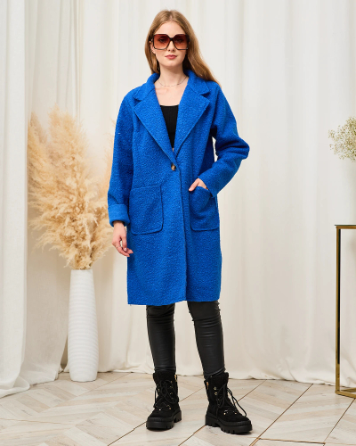 Royalfashion Cobalt báránybőr női kabát