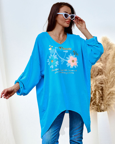 Royalfashion Hosszabb női print blúz