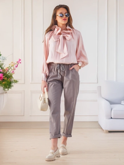 Royalfashion Csillogó női ing díszített gallérral