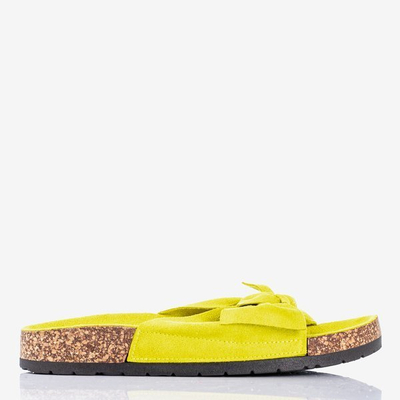 Zöld női papucs Sun and Fun íjjal - lábbeli