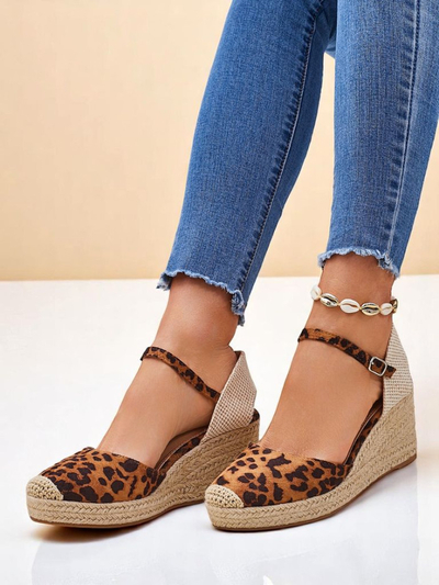 Aurelia Leopard Royalfashion női éksarkú cipő öko-bőr teve