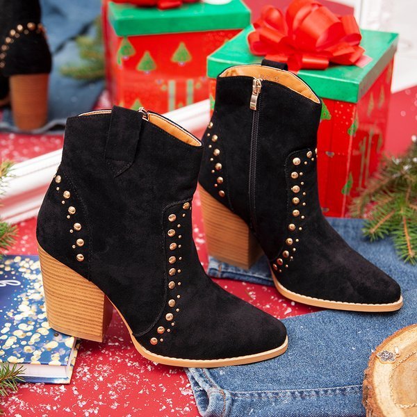 Fekete cowboy csizma a magas Gana oszlopon - Lábbeli