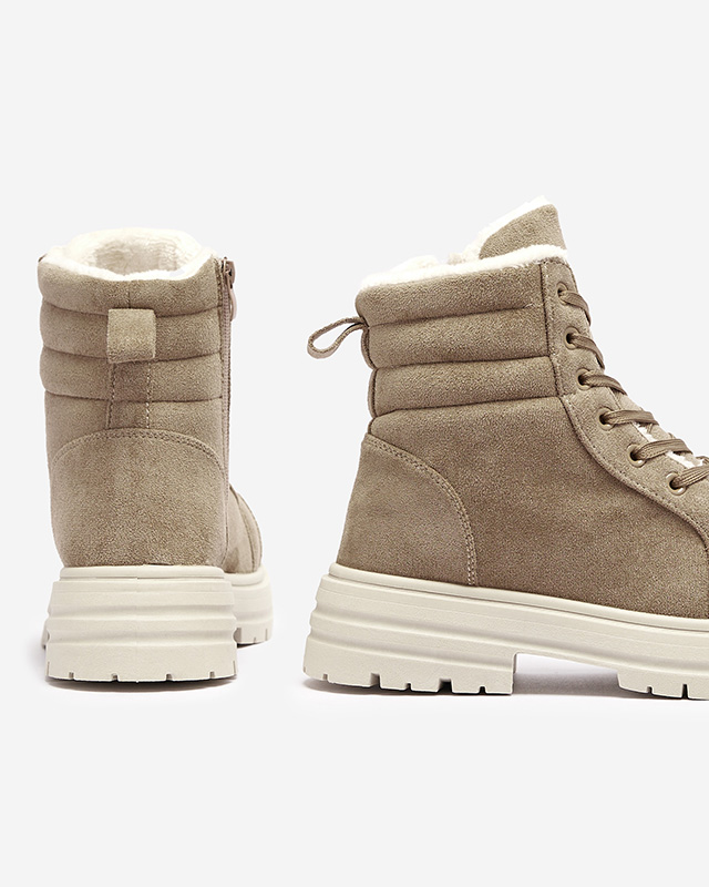 Női szigetelt trapper csizma barna színben Tivica - Lábbeli