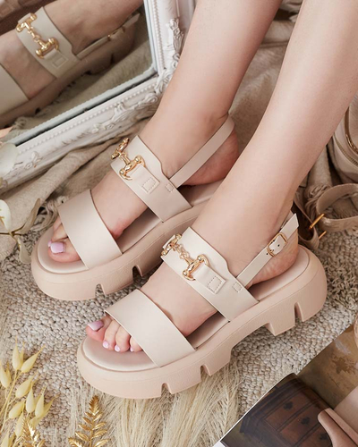 Royalfashion Női ökobőr platform szandál Avemil