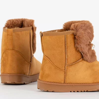 OUTLET Női teve hócsizma dekoratív Cioni- Shoes felsőrésszel