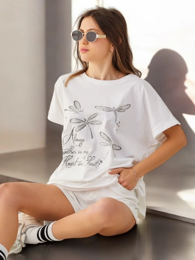 Royalfashion Női pamut póló nyomattal