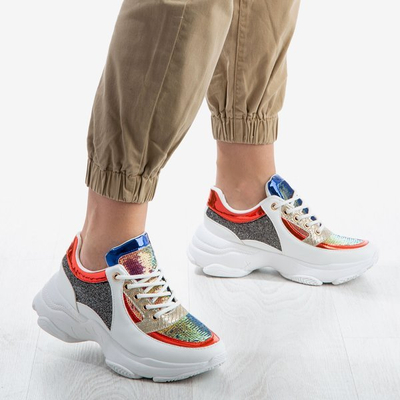 Fehér sportcipő színes betétekkel Outta My Head - Lábbeli