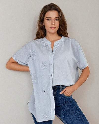 Royalfashion Női oversize hímzett ing