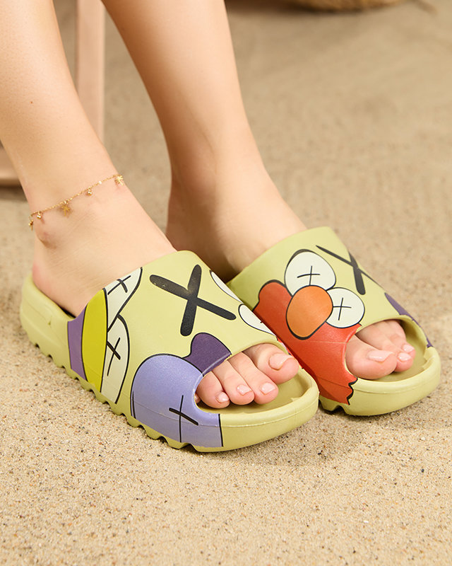 OUTLET Zöld női papucs az Elminotól - Cipők