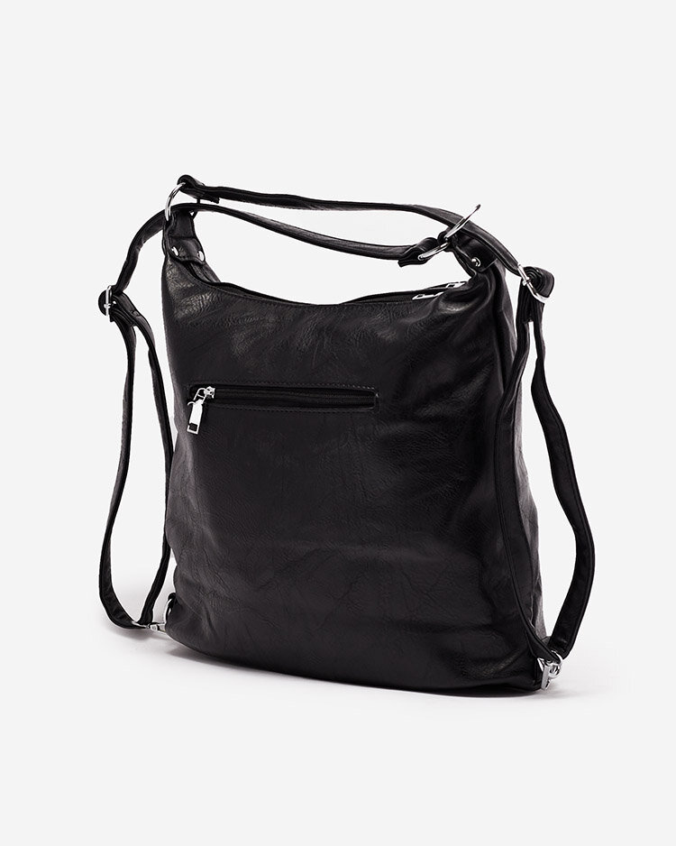 Royalfashion Fekete női ökobőr kézitáska a'la hátizsák