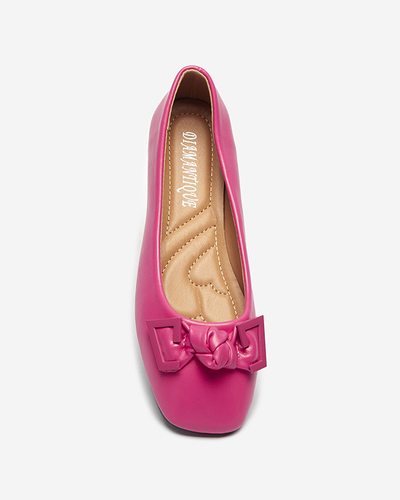 Női rózsaszín balerinák orrdíszítéssel Caxien- Footwear