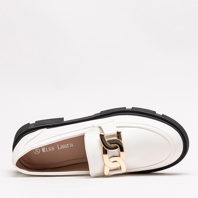 Női fehér cipő lánccal Semla - Lábbeli