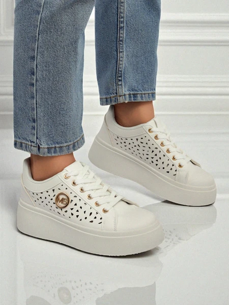 Aurelia Bianca – Fehér Platform Sneakers Royalfashion Ecru