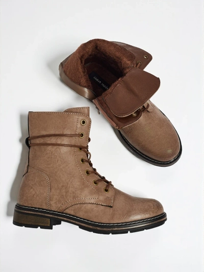 Ravonna női fűzős öko bőr bokacsizma