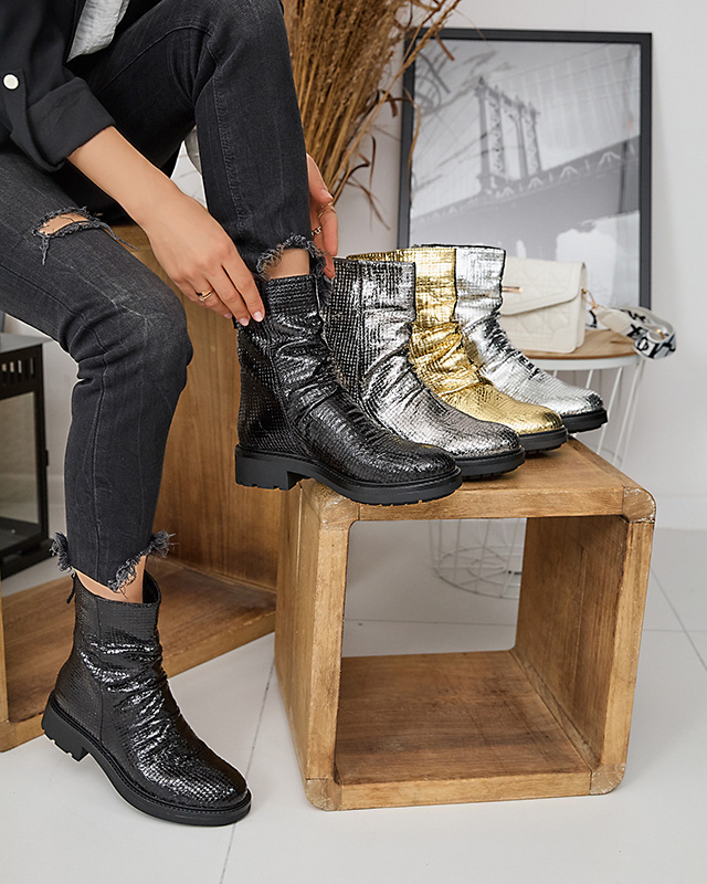 Arany női csizma Ahhy dombornyomással - Lábbeli