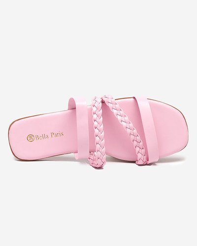 OUTLET Violet eco-bőr női csíkos papucs Boresi - Lábbeli