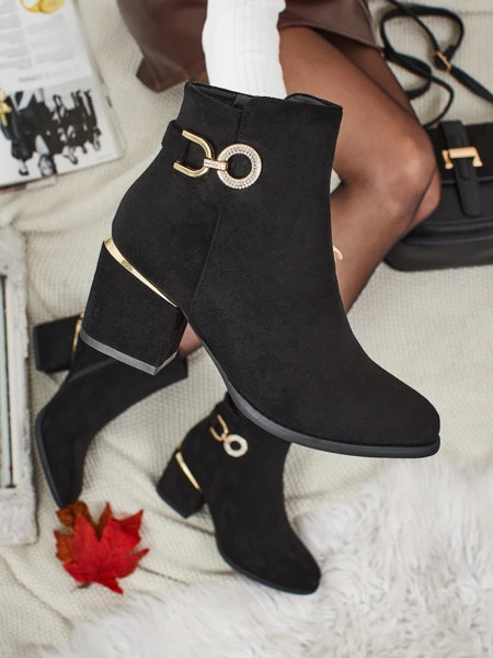 Talrima női öko velúr bokacsizma vastag sarokkal