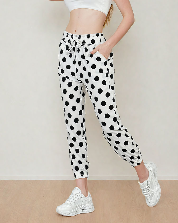 Royalfashion Női pöttyös szövetnadrág