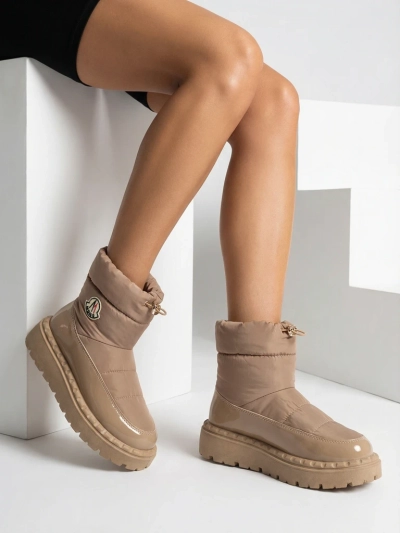 Royalfashion Női csúszós hócsizma barna színben Ireda