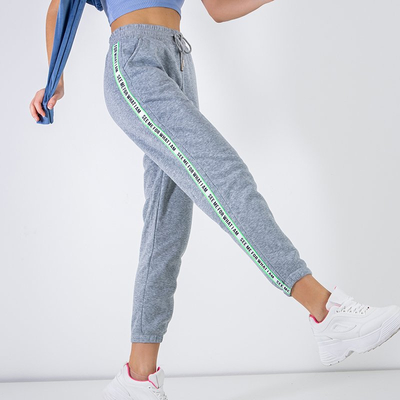 Női szürke szigetelt csíkos tréningruha - Ruházat