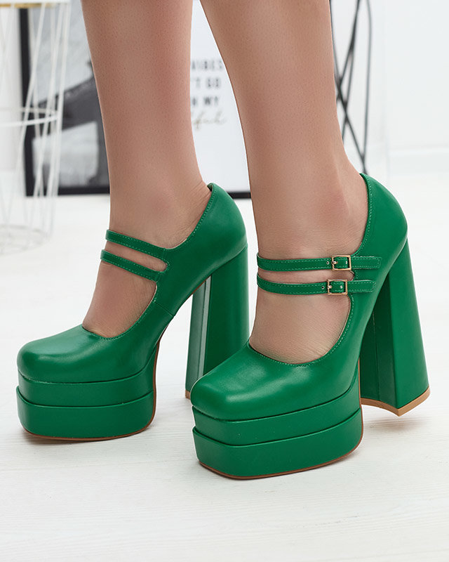 Zöld női magas tűsarkú cipő Edisa - Lábbeli