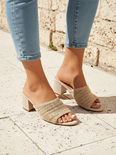 Royalfashion Női papucs vastag sarokkal Sole Bloom