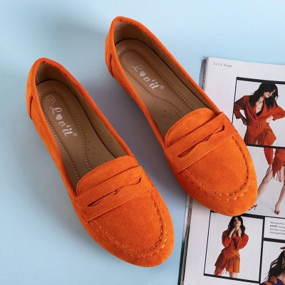 OUTLET Narancssárga női öko-velúr cipő a Bondesqától - Lábbeli