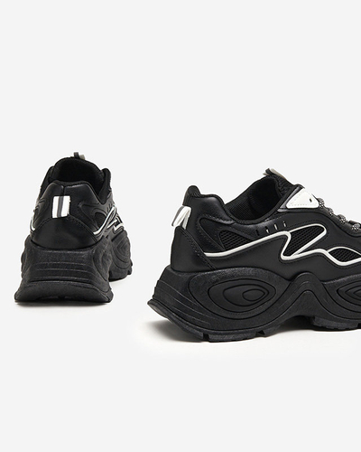 Fekete női tornacipő fehér Oirana betétekkel - Lábbeli