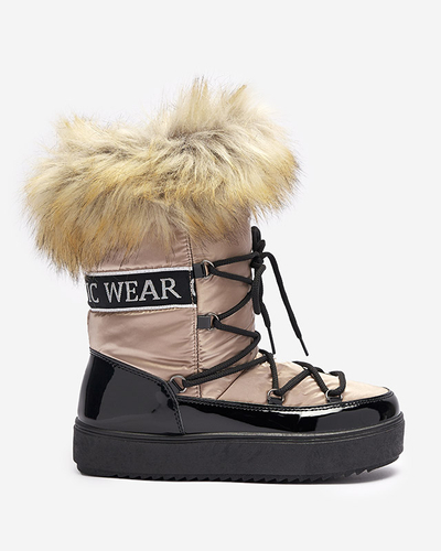 Női lakkozott hócsizma arany-rózsaszín színben Fursav- Footwear