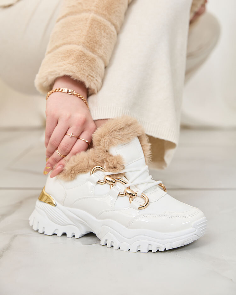 Royalfashion Fehér Carucca szigetelt női tornacipő