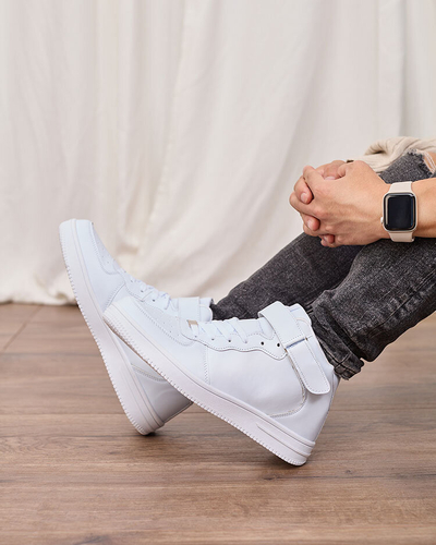 Royalfashion Sports férfi magas szárú tornacipő fehér színben Detocci