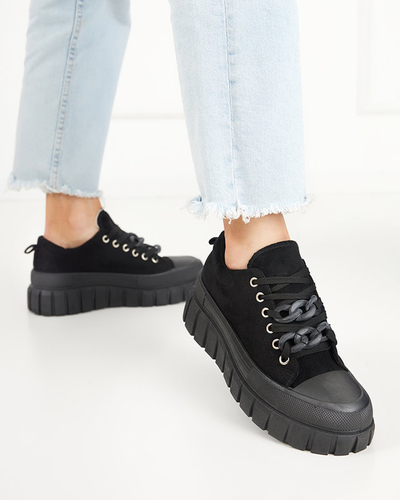 Fekete magas női tornacipő Mishta - Lábbeli