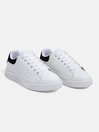 Callista női platform sneaker öko bőrből, fehér-fekete