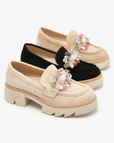 Női világosbarna áttört mokaszin Peloga- Footwear