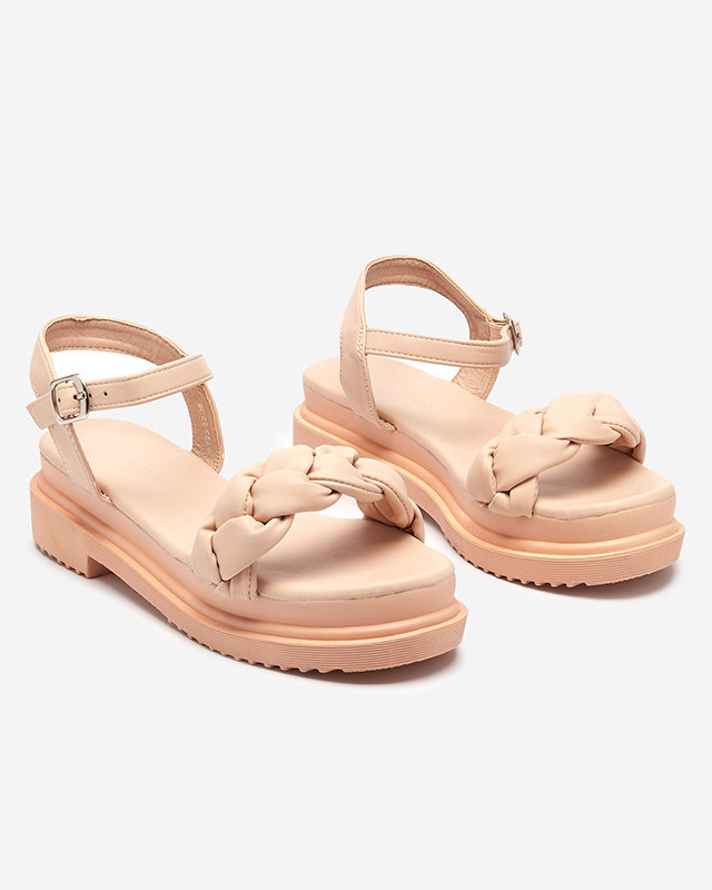 OUTLET Női púder szandál fonott övvel Kafha - Lábbeli