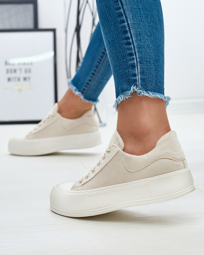 Bézs női öko-szarvasbőr tornacipő Zeobic- Footwear