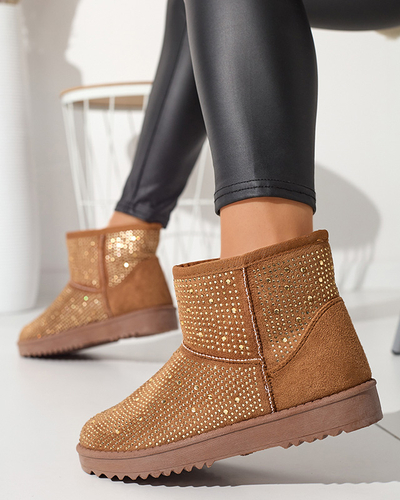 Női hócsizma teve cirkóniákkal Rudis - Lábbeli