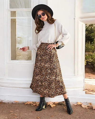 Royalfashion Női midi szoknya printtel