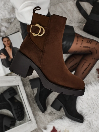 Női öko velúr bokacsizma vastag sarokkal Solenya