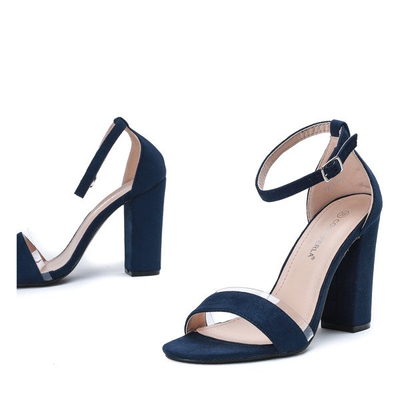 Granatowe sandały na słupku Osane - Obuwie