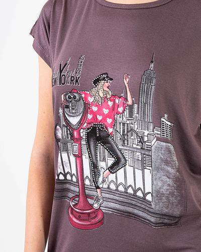 Barna pólóruha nyomattal - Ruházat