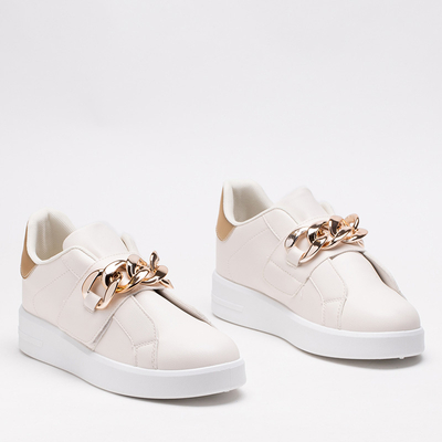 Krémszínű női bebújós sportcipő Derera - Lábbeli