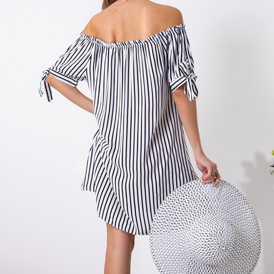 Női fekete csíkos ruha - Ruházat