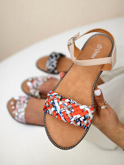 Royalfashion Női lapos talpú ColorStrap szandál