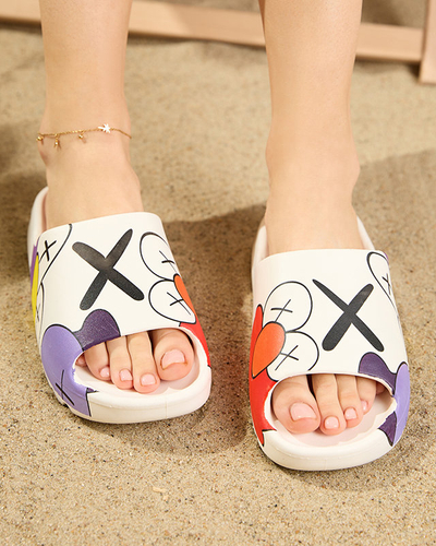 OUTLET Elmino női fehér papucs - Lábbeli