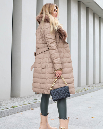 Női barna téli kabát - Ruházat